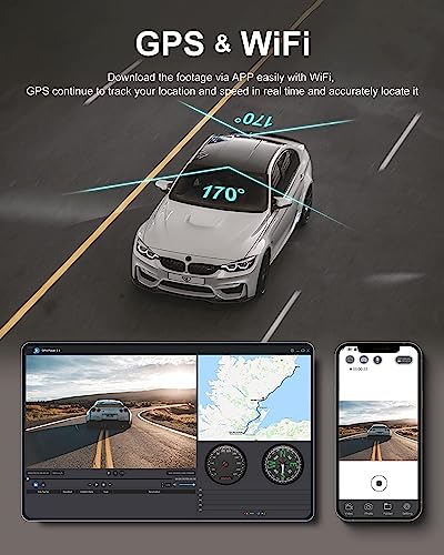 iZEEKER 4K Dash Cam Front and Rear Wi-Fi GPS, 4K+1080P Dual Dash Camera for Cars with 32GB SD Card, 3'' IPS Touchscreen, WDR, Night Vision, Parking Mode, G-Sensor, 2 Mounting Options