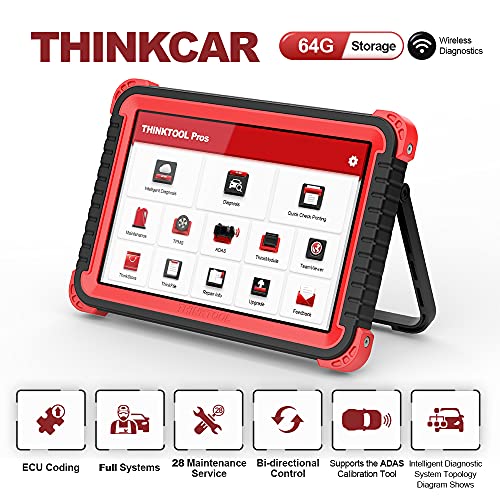Thinkcar Thinktool Pros Bi-Directional Scanner Full Systems Diagnostic Scan Tool, 31+ Reset Functions, Key Matching, ECU Coding,AutoAuth for FCA SGW, ADAS Calibration 2 Years Update (Thinktool pros)