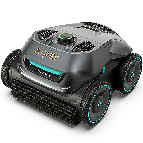 (2023 New) AIPER Seagull Pro Lite Cordless Robotic Pool Vacuum Cleaner, Wall Climbing Pool Vacuum Lasts up to 140 Mins, Quad-Motor System, Smart Navigation, Ideal for In-Ground Pools up to 1,614 Sq.ft
