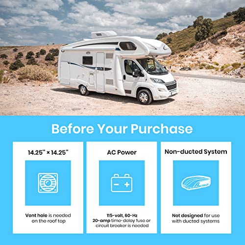 TOSOT GO COOL RV Air Conditioner 15000 BTU, Non-Ducted Camper Rooftop AC Unit with Heat Pump, High-Efficiency EER 8.5, WiFi and Remote Control