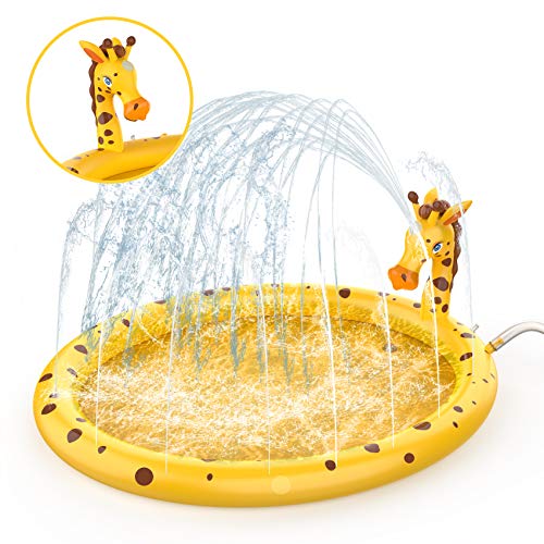 AOLUXLM Kids Sprinkler Splash Pad - 67”Outdoor Summer Pad Toys, Sprinkler Pad for Toddlers, Girls Pool Toys for 3 4 5 6 Year Old Kids
