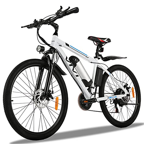 VIVI Electric Bike Electric Mountain Bike 350W Ebike 26'' Electric Bicycle, Adult Electric Bicycles with Removable 36V 8Ah Battery, Professional 21 Speed Gears, Electric Bikes for Adults 20 MPH