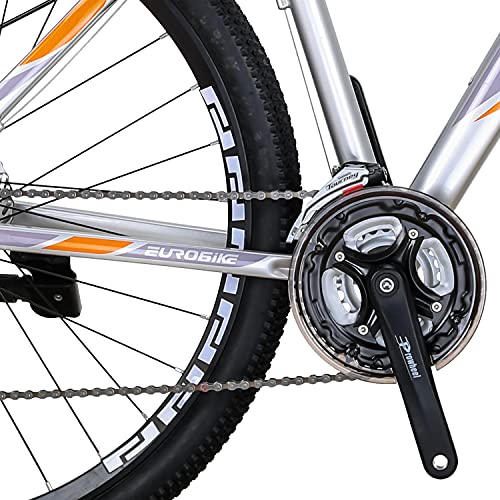 Eurobike Aluminum Mountain Bike 21 Speed HY X9 Dual Disc Brake 29 Muti Spoke Wheel Bike for Women/Men Blackgreen
