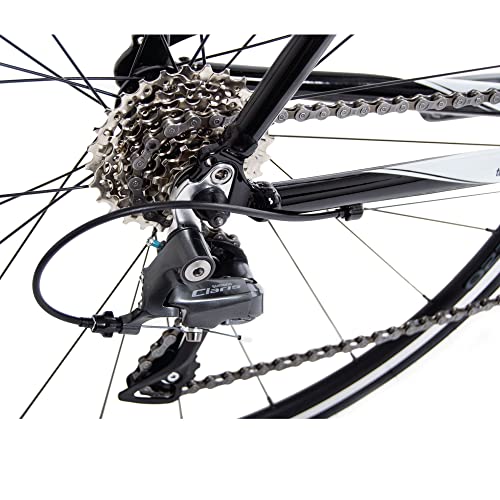 Tommaso Imola Endurance Aluminum Road Bike, Shimano Claris R2000, 24 Speeds - Black - Small