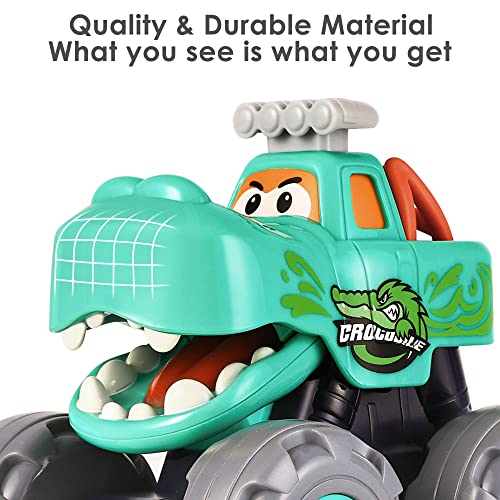 iPlay, iLearn Toddler Monster Truck Toys, Baby Toy Cars for 1 2 3 Year Old Boy, BigWheels Play Vehicles, Pull Back, Friction Powered, Push Go Animal Car, Cool Birthday Gifts for 12 18 24 Month Kids