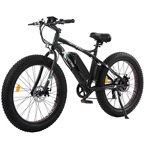 ECOTRIC Electric Bicycle 26" X 4" Fat Tire Bike 23 MPH 500W 36V 13AH Battery Powerful EBike Moped Mountain Beach Snow Ebike Throttle & Pedal Assist - 90% Pre-Assembled (Black)
