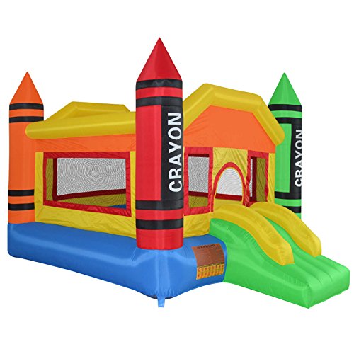 Cloud 9 Mini Crayon Bounce House - Inflatable Bouncing Jumper Without Blower
