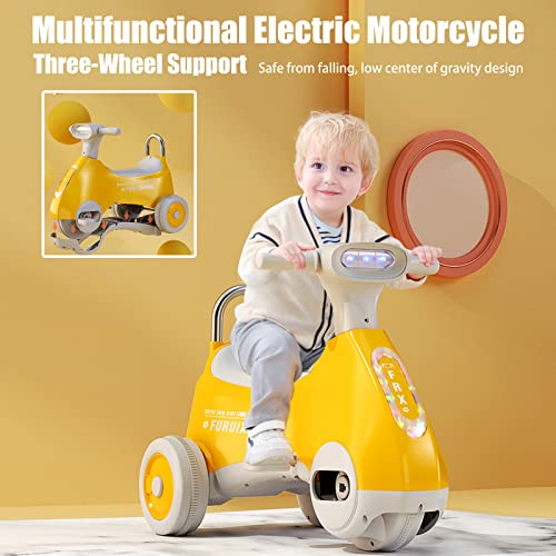 sfrvkly Ride on Toys for kids'Electric Motorcycle Vehicles Cars Age 18 Months+ Smart Trike for 1 + 2 3 Year Old Boys Girls Tricycle Two Modes for Toddlers.…