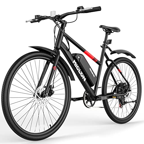 MICLON Macmission 100 Electric Bike for Adults, 2X Faster Charge, 36V/13Ah Removable Battery, Up to 44 Miles Range, 350W Electric Commuter Bike, Shimano 7-Speed Gear, 27.5" Ebike - Black