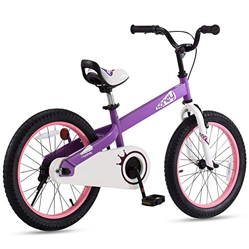 RoyalBaby Boys Girls Kids Bike 18 Inch Honey Bicycles with Kickstand Child Bicycle Purple
