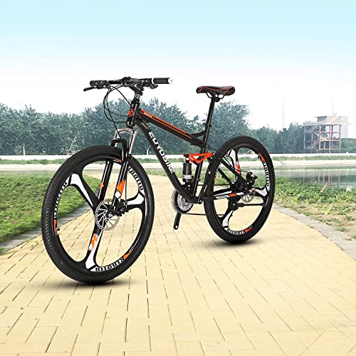 Eurobike Full Suspension S7 Mountain Bikes 21 Speed Shifting Gears 27.5 Inches Mag Wheel Adult Mountain Bicycle