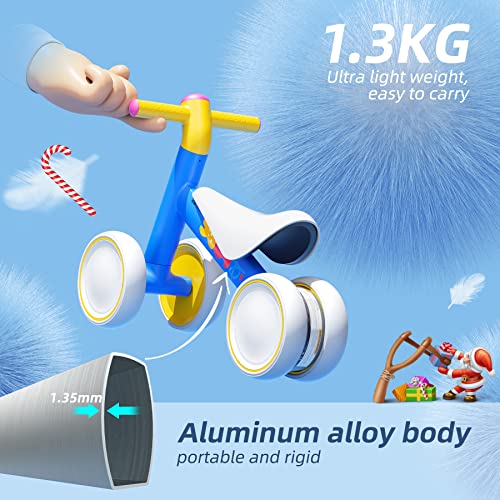 XJD Baby Balance Bikes Bicycle Baby Toys for 1 Year Old Boy Girl 10 Month -24 Months Toddler Bike Infant No Pedal 4 Wheels First Bike or Birthday Gift Children Walker (Blue Yellow, Upgrade)