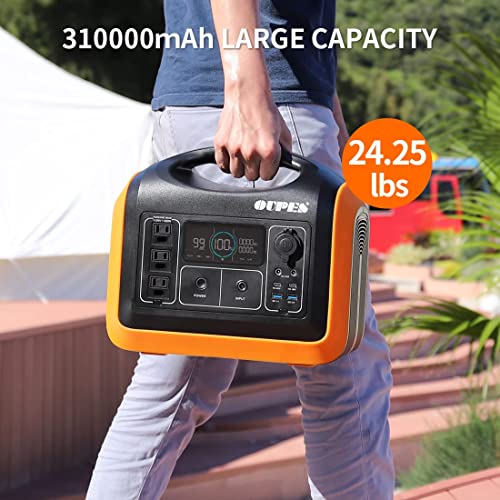 OUPES 1200W Portable Power Station, Solar Generator 992Wh LiFePO4 Battery Backup Solar Powered Generators Quick Charge Pure Sine Wave 110V AC Outlet Powerbank for Home Use Camping Outdoors Travel