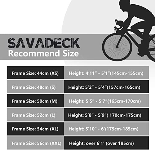 SAVADECK Carbon Road Bike, Windwar5.0 Carbon Fiber Frame 700C Racing Bicycle with 105 22 Speed Groupset Ultra-Light Bicycle (48cm/Blue)