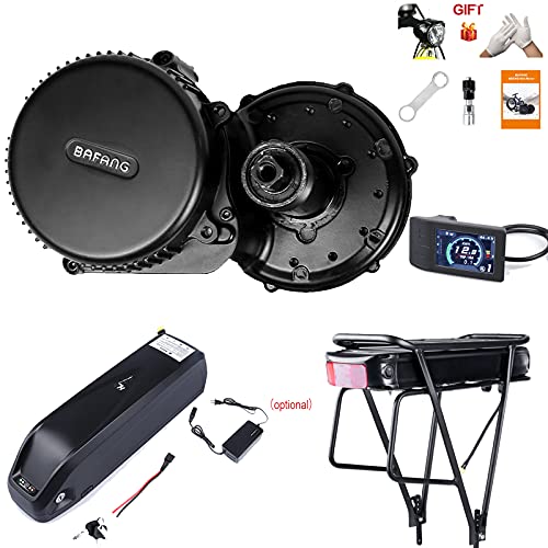 BAFANG BBS02 48V 750W Mid Drive Kit with 48V 15Ah Rear Battery, 8Fun Bicycle Motor Kit with 500C LCD Display & 52T Chainring, Electric Brushless Bike Motor Motor para Bicicleta for 68-73mm BB