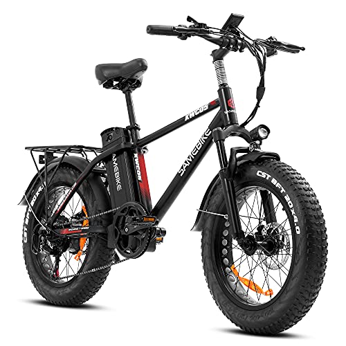 SAMEBIKE XWC05 750W Electric Bikes for Adults Up to 65 Miles EBike 4.0" Fat Tire Electric Bike 25 Mph (Black)