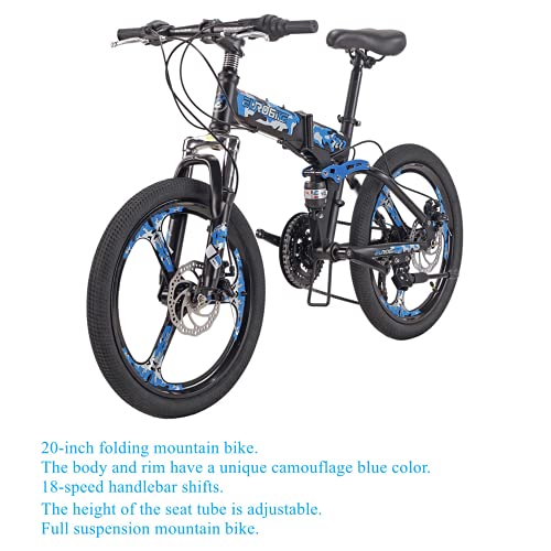 Mountain Bike, Mountain 20 inch,20 inch with Kickstand (Blue-K)