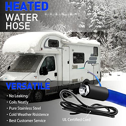 15FT Heated Water Hose for RV,-45 ℉ Antifreeze Heated Drinking Garden Water Hose，Rv Accessories，Rv Water Hose