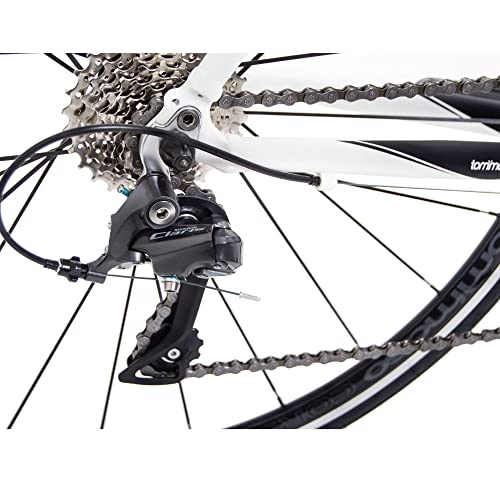 Tommaso Forcella Endurance Aluminum Road Bike, Carbon Fork, Shimano Claris R2000, 24 Speeds, Aero Wheels - Matte White - Medium