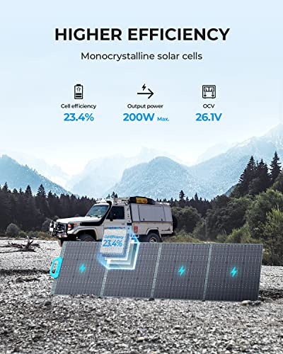 BLUETTI Solar Generator AC180 with PV200 Solar Panel Included, 1152Wh Portable Power Station w/ 4 1800W (2700W Surge) AC Outlets, LiFePO4 Emergency Power for Camping, Off-grid, Power Outage