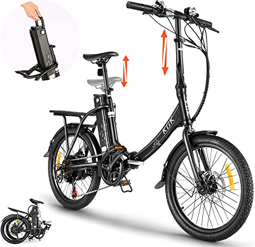 20" Foldable Electric Bike for Adults Women Men Electric Commuter Bike/Hybrid Road Bike/Cruiser Bike/Electric Bicycle for Adults Teens,350W Step Through Ebike with Removable Battery, 3 Riding Modes