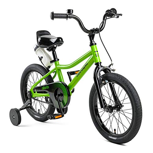 Retrospec Koda Kids Bike Boys and Girls Bicycle with Training Wheels, 16", Eco Green