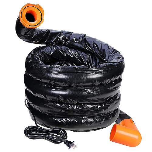 H&G lifestyles 15ft Heated Sewer Hose for RV Waste Hose Heater Anti-Freeze Prevent Freezing at -20℉ 3Inches Large Pipe Diameter Bayonet Fittings with Storage Bag for RVs Campers