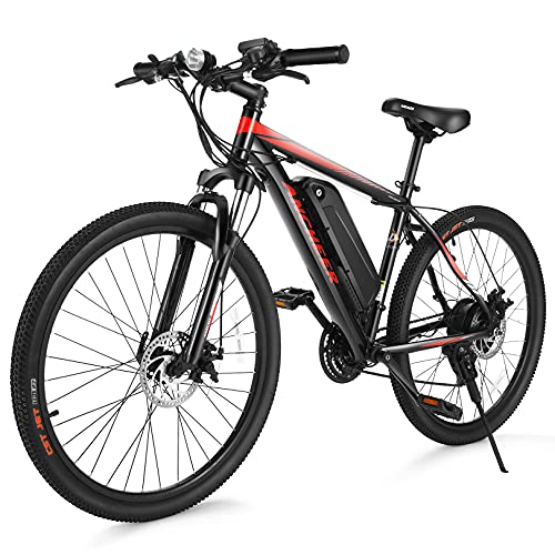 ANCHEER Electric Bike Electric Mountain Bike 350W 26'' Commuter Ebike, 20MPH Adults Electric Bicycle with Removable 10.4Ah Battery, Professional 21 Speed Gears