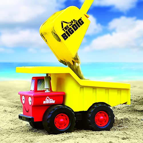 The Big Dig Dump Truck | Made of 100% Recycled Plastic | 11.25" Long x 6.5" Wide x 7.25" Tall | Red and Yellow | Ages 3+