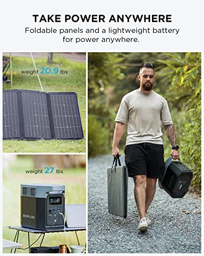 EF ECOFLOW Solar Generator DELTA2 with 220W Solar Panel, LFP(LiFePO4) Battery, Fast Charging, Portable Power Station for Home Backup Power, Camping & RVs