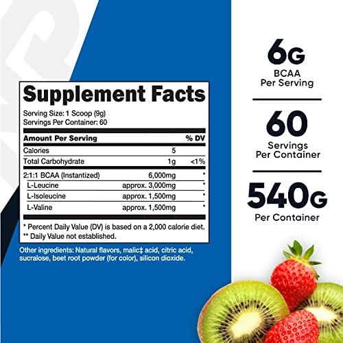 Nutricost BCAA Powder- 2:1:1 (Strawberry Kiwi) 60 Servings