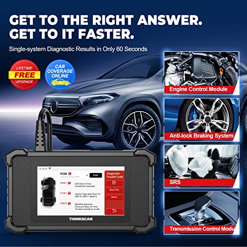 THINKCAR OBD2 Scanner, 2022 Newest ThinkScan SR4 Global Ver.ABS,SRS,ECM,TCM System Diagnostic Scan Tool, 3 Special Relearn Services Oil,EPB,SAS Car Scanner, 100,000+ Car Coverage, LIFETIME FREE UPDATE
