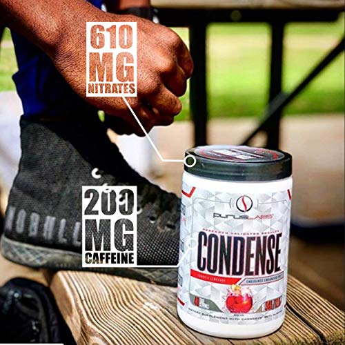 Purus Labs Condense Melonberry Cooler Endurance Enhancing Pre-Workout Powder – Caffeine for Energy – Beta-Alanine – Great Pumps – Clean Energy – Nitric Oxide Boosting – Zero Dyes – Full 40 servs