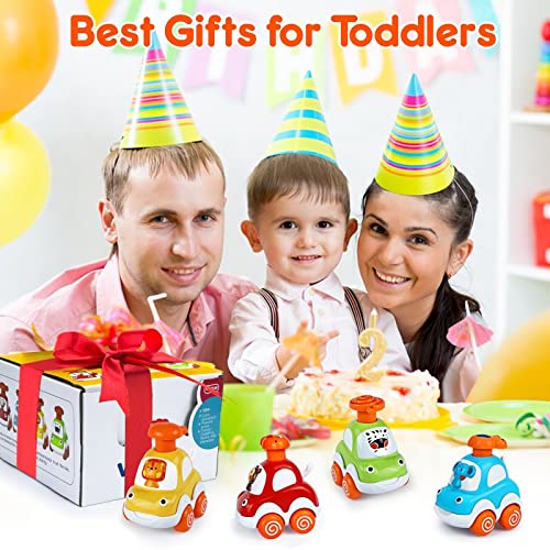 Cars Toys for 1 Year Old Boy Gifts Press and Go Cartoon Toys Cars for Toddlers 1-3 Baby Toys 12-18 Months Toddler Toys Age 1-2 One Year Old Boy Toys 1st Birthday Gifts for 1 2 3 Year Old Boys Girls