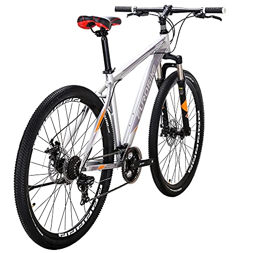 Mountain Bike Mens 29 inch Wheel 19 inch Aluminum Frame Adult Bicycle (Silver)