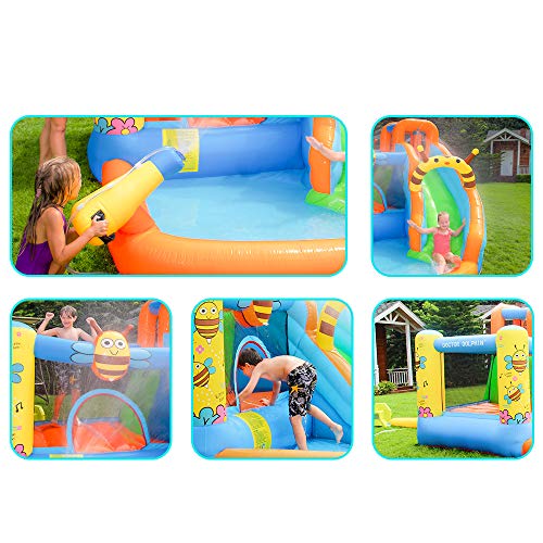 doctor dolphin Inflatable Bee Bounce House Water Slide Bouncy House for Kids Outdoor Outdoor Party with Air Blower