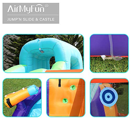AirMyFun Bounce House,Water Bounce Slide House,Water Jumper Slide,Inflatable Water Park with Splash and Slide,Wet or Dry Bouncing Slide Combo with Air Blower for Kids Outdoor