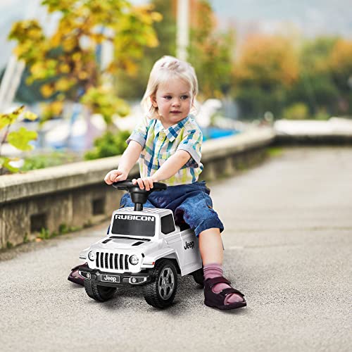Aosom Kids Ride on Push Car, with Engine Sounds & Under-Seat Storage, Foot-to-Floor Ride on Sliding Car with Horn, Sit and Scoot Ride on Toy, Ages 1.5-3 Years, White
