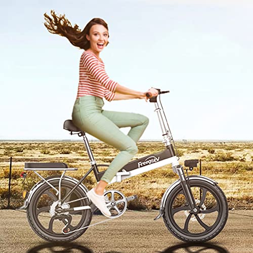 FreegoEV 20" Fat PneumaticTire Foldable E-Bike with 500W Motor, 48V 10.4AH Battery, Front and Rear disc Brakes, 7-Speed Modes and Dual Shock Absorber Electric Bicycle for Teenagers and Adults
