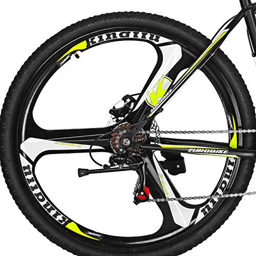 Mountain Bike 27.5inches Bicycle 3-Spoke Wheels 21-Speed Dual Disc Brakes Mountain Bicycle Cycling Bike (Yellos)