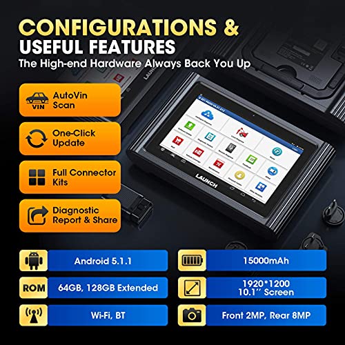 LAUNCH X431 PADIII (Upgrade of X431 V+ 4.0) 2022 Newest Bi-Directional Scan Tool, Key Programming, 50+ Reset OE-Level Full System Diagnostic Scanner, ECU Online Coding, Guided Functions, Free Update