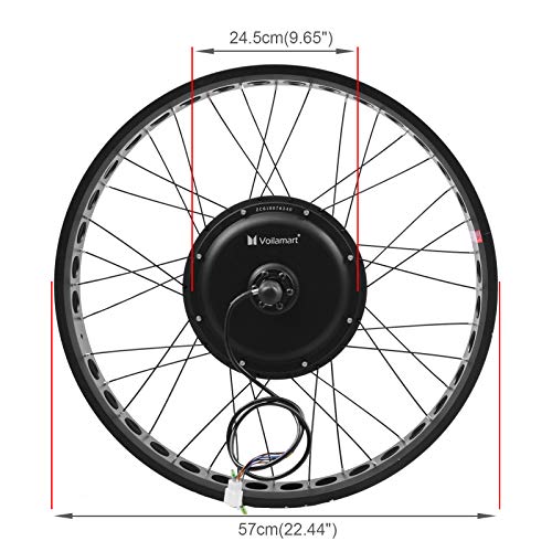 Voilamart Electric Bicycle Kit 26" Rear Wheel with 3.23" Width Rim 48V 1000W E-Bike Conversion Kit, Cycling Hub Motor with Intelligent Controller and PAS System for Road Bike
