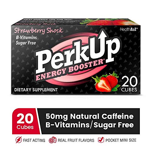 PerkUp Energy Booster (Strawberry Shock, 20) - A Healthy Alternative to Energy Drinks. Natural Caffeine from Green Coffee Bean with Vitamins for Energy. No Sugar and no Crash.