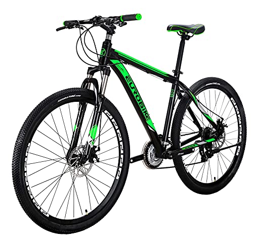 EUROBIKE Bikes XLTL-X9 Aluminum Frame 29 Inches Dual Disc Brake Mountain Bicyle 3-Spoke Wheels (Spoke-Green)