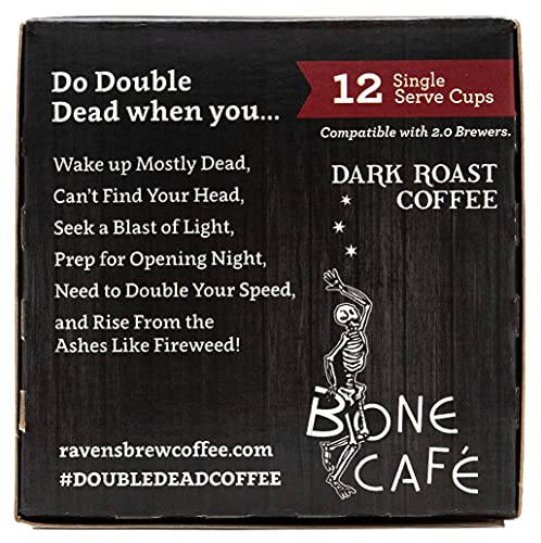 Raven’s Brew Coffee High Caffeine Dark Roast K-Cup Compatible Single Serve Pods — Double Dead 12ct