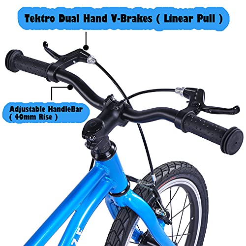BELSIZE 16-Inch Belt-Drive Kid's Bike, Lightweight Aluminium Alloy Bicycle(only 12.57 lbs) for 3-7 Years Old (Blue)