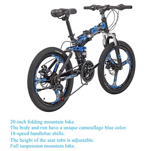 Mountain Bike, Mountain 20 inch,20 inch with Kickstand (Blue-K)