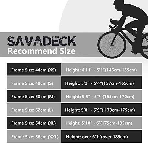 SAVADECK Phantom 2.0 Carbon Fiber Road Bike 700C Racing Bicycle with Ultegra 8000 22 Speed Group Set, 25C Tire and Fizik Saddle (Black Red,47cm)