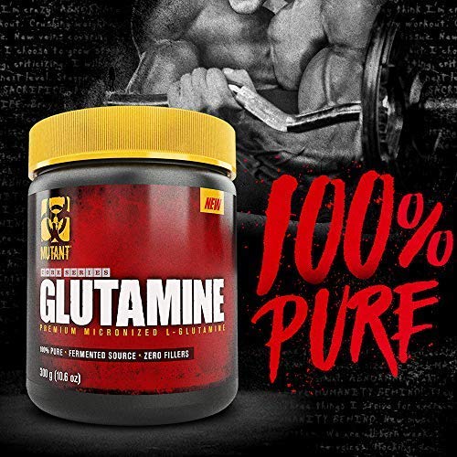 Mutant Glutamine - 100% Pure Workout Supplement to Help Replenish Glutamine Levels for Improved Muscle Repair, Immune and Digestive System Support After Physical Activity – 300 g – Unflavored