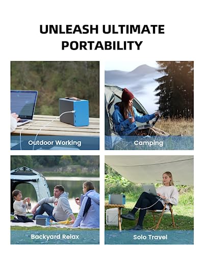 FJD Power Bank 7X Larger Capacity 140Ah/504Wh, Half-Size Smaller DC 500W Portable Power Station Pony 500, External Battery Backup with 140W Type-C, 500W XT-60, 0dB for Laptop Camping Home Work